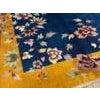 1920s Royal Blue Floral Antique Chinese Art Deco Rug 8'10" X 11'4" Handknotted Wool Carpet For Sale In New York - Image 6 of 6