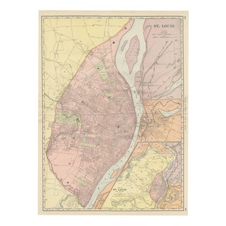 Antique Map of St. Louis with Forest Park from Rand McNally, 1899 For Sale