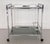 Mid-Century Italian Chrome and Glass Two Tier Rolling Bar Cart, 1970s For Sale - Image 4 of 17