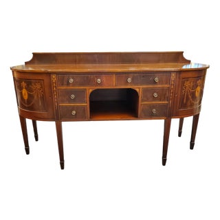 Early 20th Century Buffet Sideboard Mahogany Vintage Sheraton Style For Sale