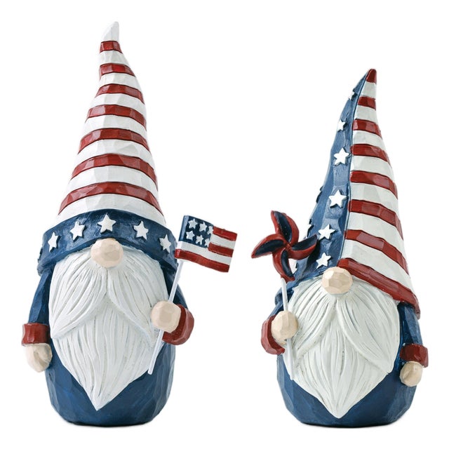 Americana Gnome Figurine (Set of 2) For Sale