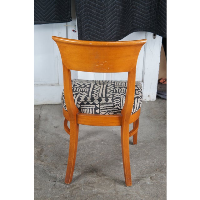 Wood 4 Vintage Isa International Biedermeier Style Modern Cherry Dining Side Chairs For Sale - Image 7 of 12