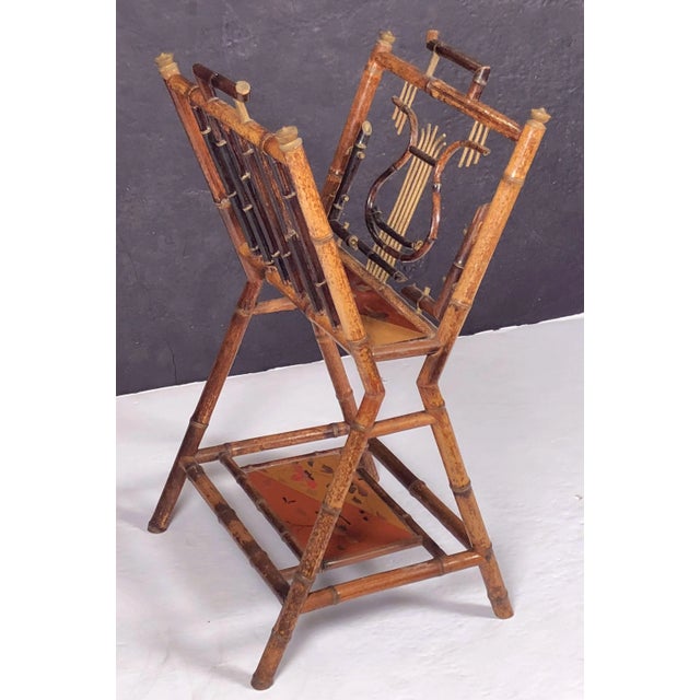 English Bamboo Canterbury Music Rack or Magazine Stand For Sale - Image 9 of 13