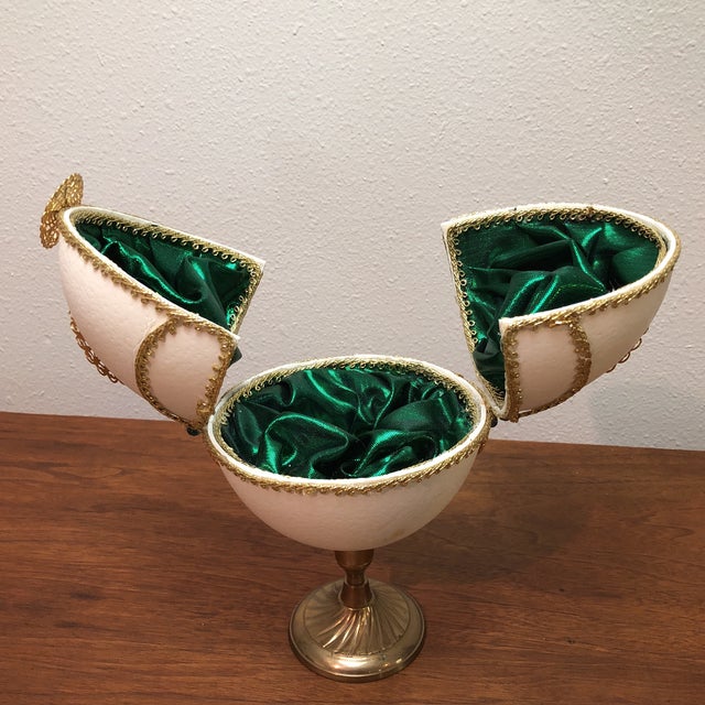 Ornate Ostrich Egg DoubleHinged Jewelry Box Chairish