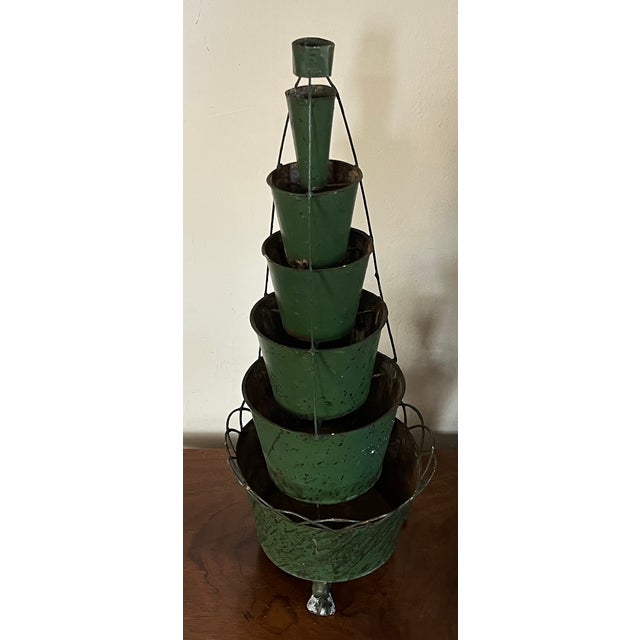 Antique 19th Century French Tole Graduated Seven Tiered Tulipiere Flower Frog Centerpiece For Sale - Image 10 of 12