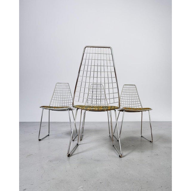Designer Chairs in Hand-Decorated Leather and Steel, 1970s, Set of 4 For Sale - Image 17 of 18