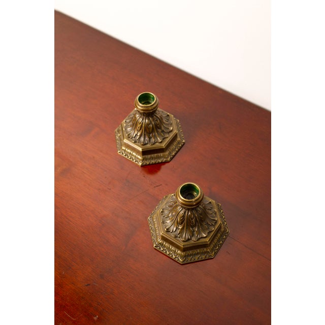Large Art Deco Bronze Candleholders, 1930s, Set of 2 For Sale - Image 13 of 14