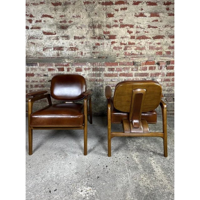 1990s Set of Scandinavian Armchairs in Rubber and Leather, 1990s For Sale - Image 5 of 10