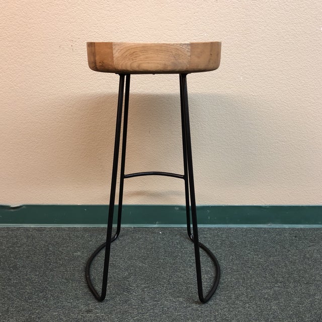 Restoration Hardware Oak Tractor Seat Bar Stools - Set of ...