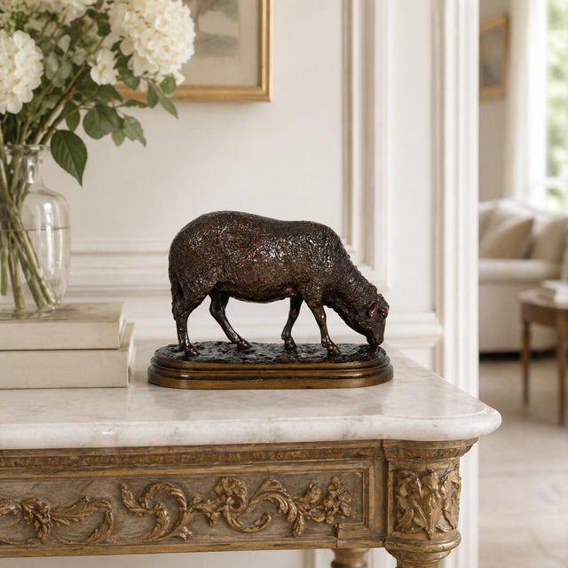 ROSA BONHEUR French, 1822-1899 "Mouton Broutant" or Grazing Ewe Dark-brown patina | sand-cast bronze | Signed in base...