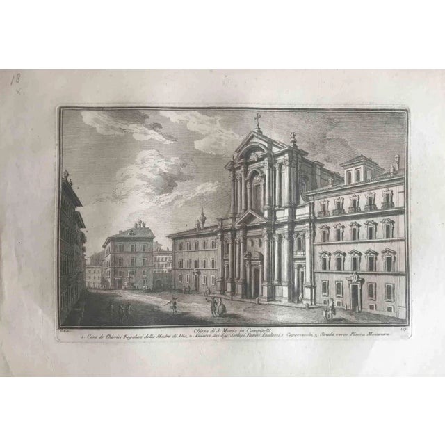 Giuseppe Vasi, Church of St. Maria in Campitelli, Etching, 18th Century For Sale