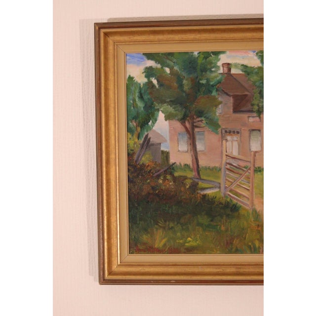 Anna Hoffman, Country Cottage, 1933, Oil on Canvas, Framed For Sale - Image 15 of 17