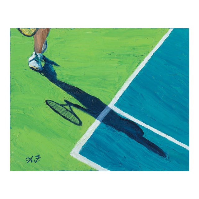 Abstract Expressionist Original Tennis Oil Painting Print For Sale