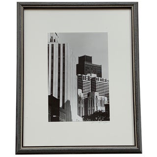 1980s Framed Black and White Skyscrapers Photograph For Sale