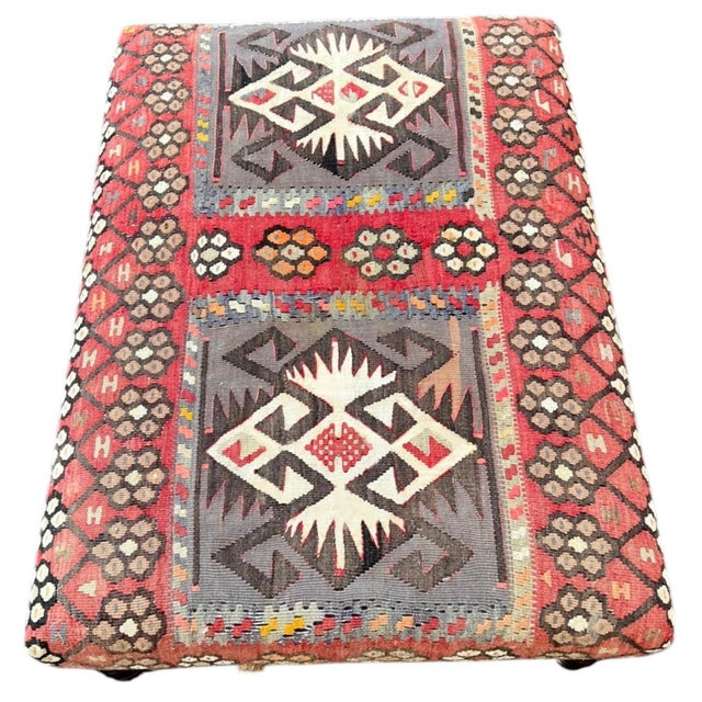 George Smith Kilim Ottoman For Sale - Image 9 of 9