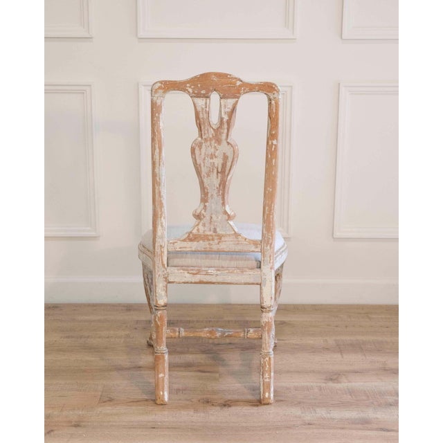 18th Century Swedish Rococo Chair from Stockholm with Scraped Original Paint, Circa 1760 For Sale - Image 5 of 10