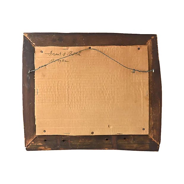 Figurative Mid 20th Century Fruit & Bottle Still Life Acrylic Painting, Framed For Sale - Image 3 of 7