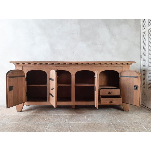 Brown Spanish Oak Credenza, 1940s For Sale - Image 8 of 14