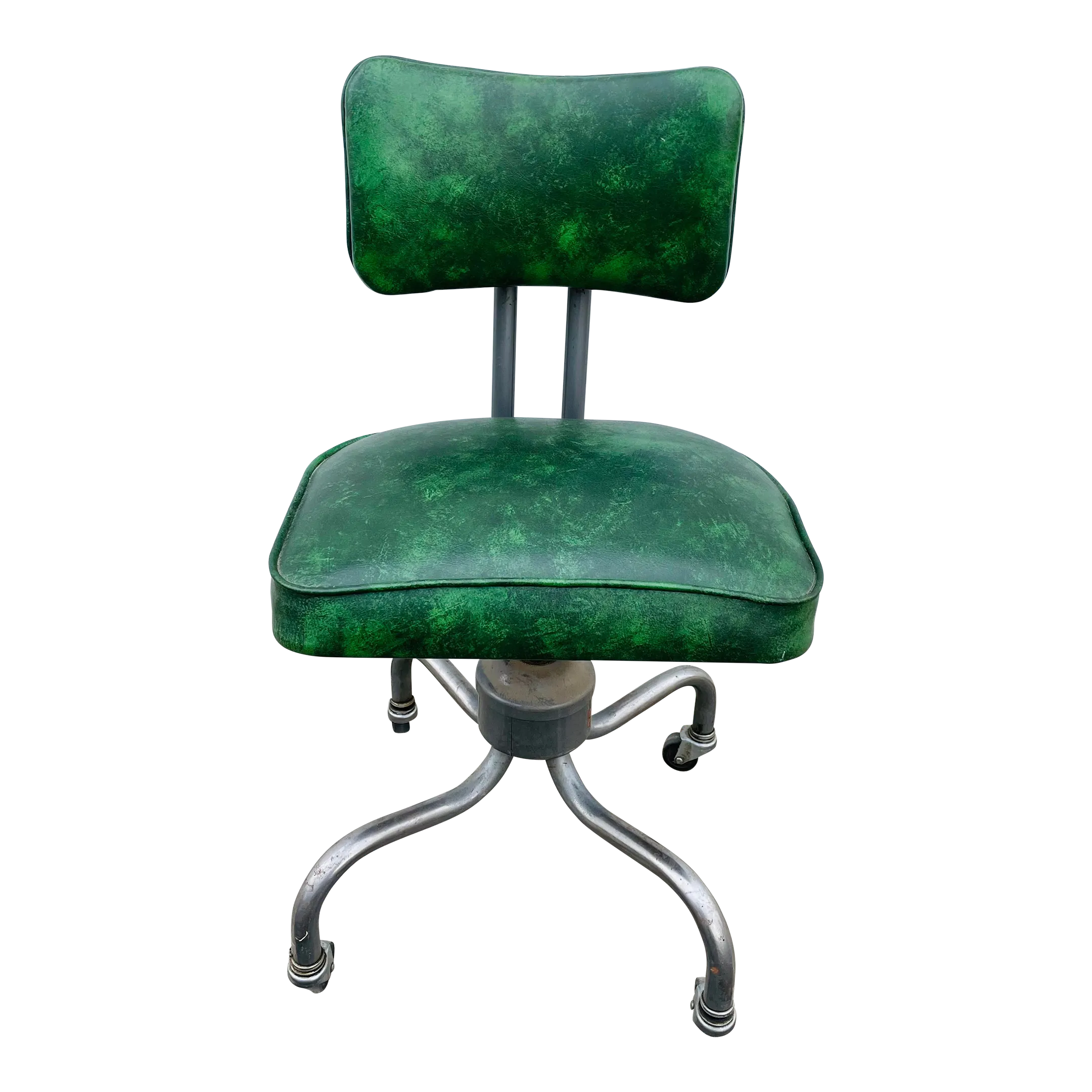 mid-century-green-vinyl-swivel