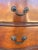 Vintage mahogany serpentine-front chest of drawers featuring a pink marble top. Has some household wear, overall in great...
