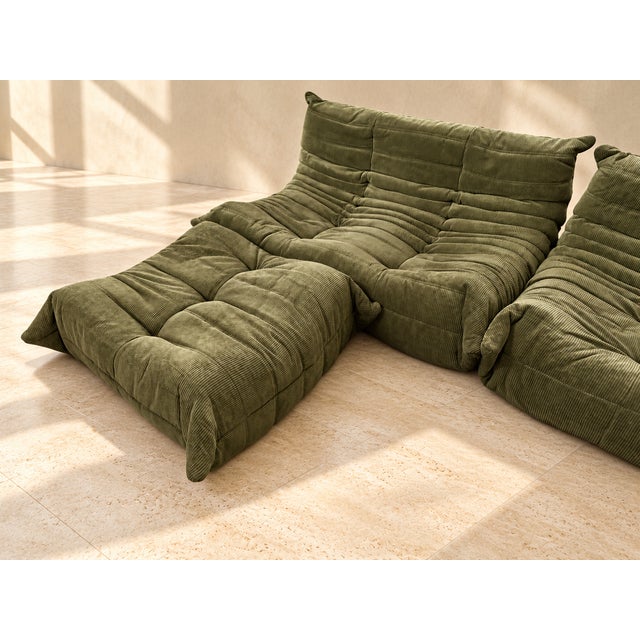 Ligne Roset Set of 5 Togo Modular Sofa by Michel Ducaroy for Ligne Roset, 1970s For Sale - Image 4 of 11