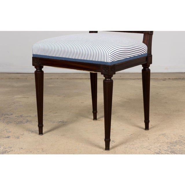 Set of 8 Early 20th Century French Louis XVI Style Mahogany Lyre Back Dining Chairs For Sale - Image 16 of 18
