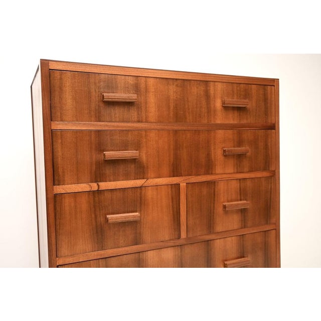 Brown Art Deco Figured Walnut Chest of Drawers, 1930 For Sale - Image 8 of 11
