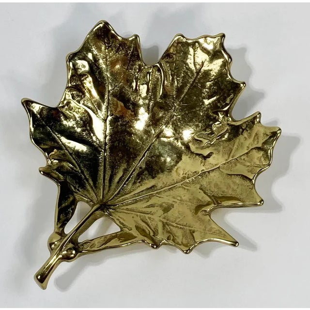 Brass Maple Leaf Trinket Dish For Sale - Image 9 of 10