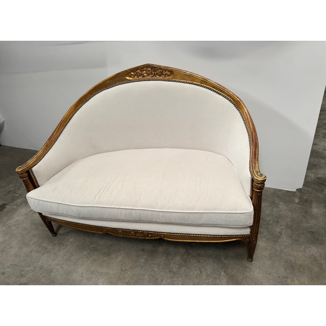Art Deco 1930s Gilt Canape Settee, Attributed to Paul Follot Art Deco For Sale - Image 3 of 15