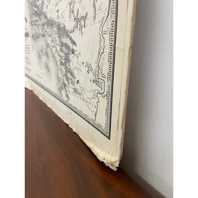 1970s Britton & Reys Map of the State of California Print, After George H. Goddard Survey, Detailed Topographical Map Reprint For Sale - Image 4 of 8