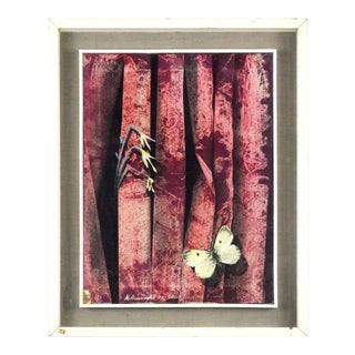 Pink Composition - Original Mixed Media 1971 1971 For Sale