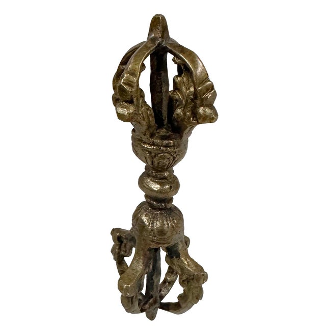 Metal Vintage Tibetan Brass Dharma Instrument For Sale - Image 7 of 9