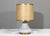 1970’s Italian table lamp in Opaline glass and brass details. The bottom and top of the lamp can be turned on and off...