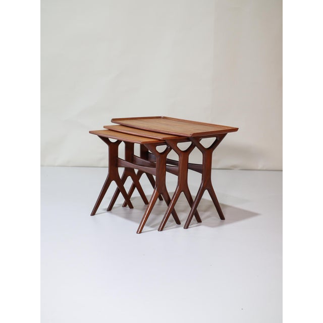 Nesting Tables in Teak by Johannes Andersen for CFC Silkeborg, Denmark, 1960s, Set of 3 For Sale - Image 13 of 13
