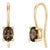 Oval Smoky Quartz Prong-Set Solitaire French Wire Dangles in Yellow Gold - A Pair For Sale
