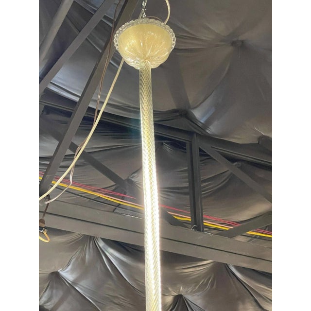 Modern Murano Glass Style 6 Arm Chandelier For Sale - Image 4 of 9