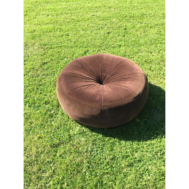 Brown Large Vintage Pouf, 1960s For Sale - Image 8 of 16