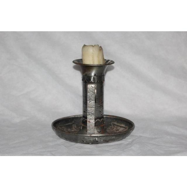 Vintage Wrought Iron Candleholder For Sale - Image 5 of 11