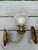 Vintage Brass Sconces With Vintage Gillinder Shade - a Pair For Sale - Image 4 of 6