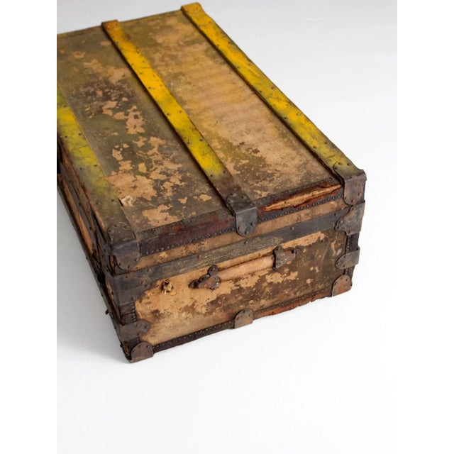 Antique Argentine Gaucho Trunk With Iron Strapping For Sale - Image 9 of 12