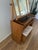 Wood Mid 20th Century Oak Vanity Table With Lighted Adjustable Top Mirror and Upholstered Bench For Sale - Image 7 of 17