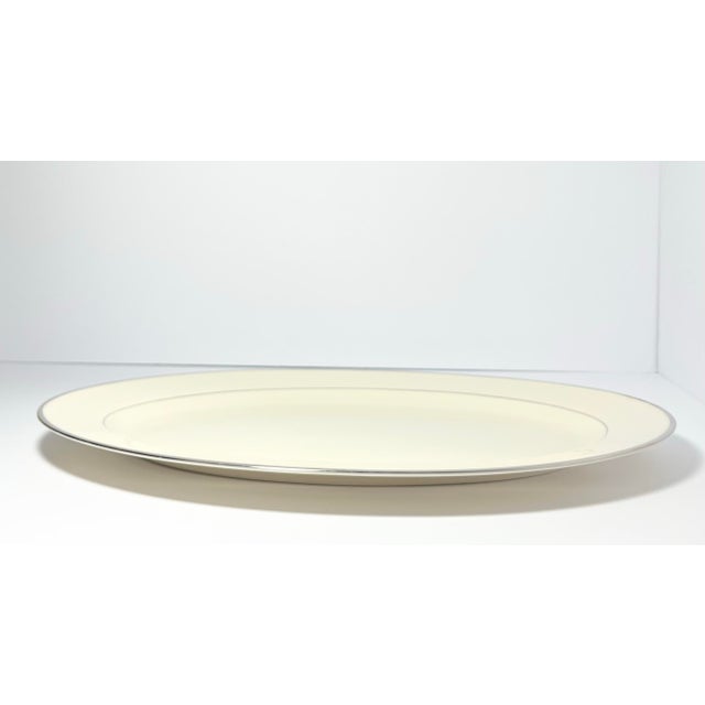Contemporary 1980s Lenox “Montclair” Bone China Medium Oval Serving Platter For Sale - Image 3 of 5