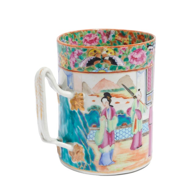 Chinese Mandarin Palette Tankard / Mug in Polychrome Enamels, C. 1815 For Sale - Image 4 of 10