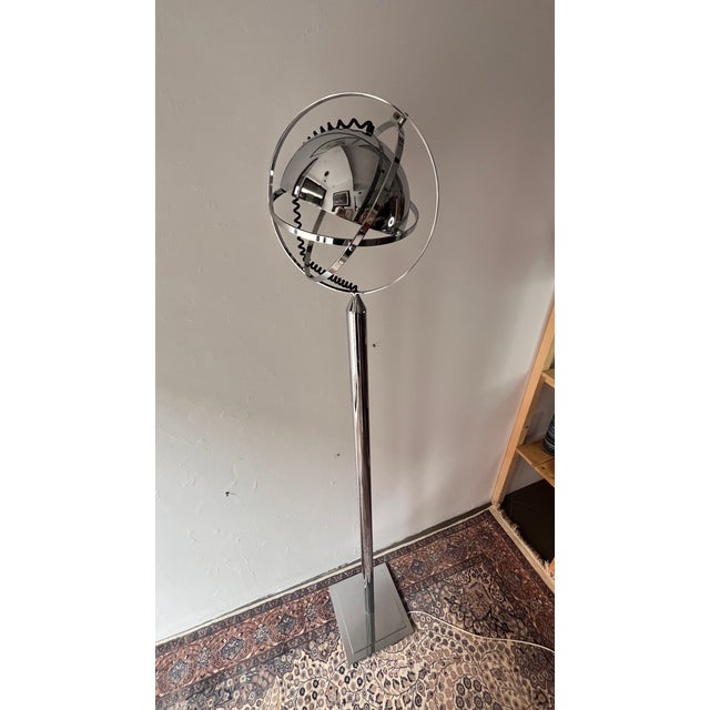 Vintage Space age Chrome Floor Lamp by Peter Bliss, 1980s For Sale - Image 9 of 11