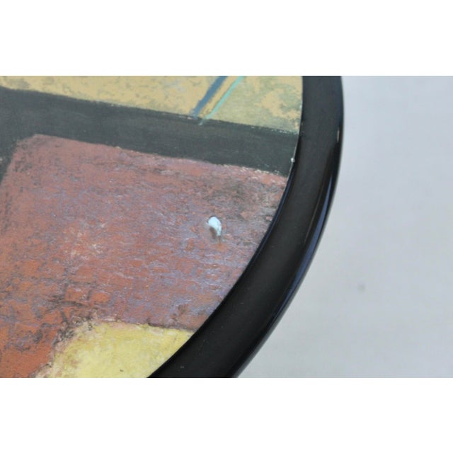 1980s Milano Memphis Style Circular Black Lacquered Painted Mushroom Nesting Side Tables - A Pair For Sale - Image 10 of 17