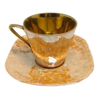Art Deco Coffee Cup & Saucer from Ćmielów, Poland, 1960s, Set of 2 For Sale