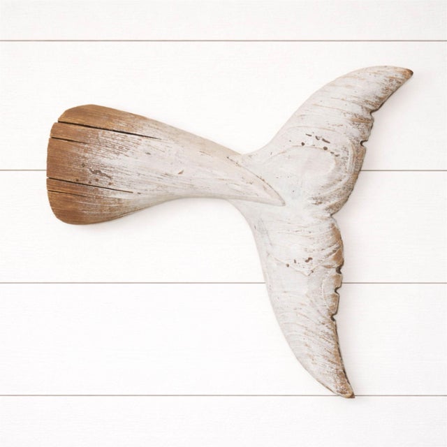 Kenneth Ludwig Chicago Fir Wood Whale Tail Wall Accent 11.5"L For Sale - Image 4 of 4