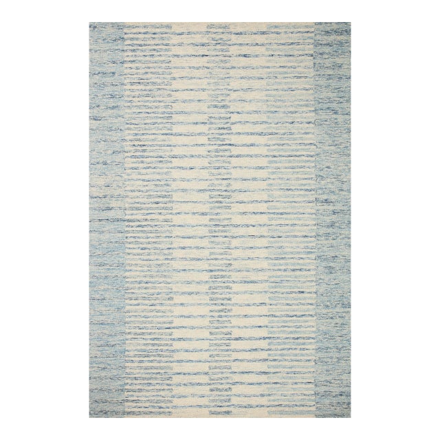 Chris Loves Julia x LoloiChris Ivory / Denim 18" x 18" Sample Rug For Sale