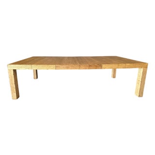 Vintage Postmodern Solid White Oak Parsons Dining Table For Sale