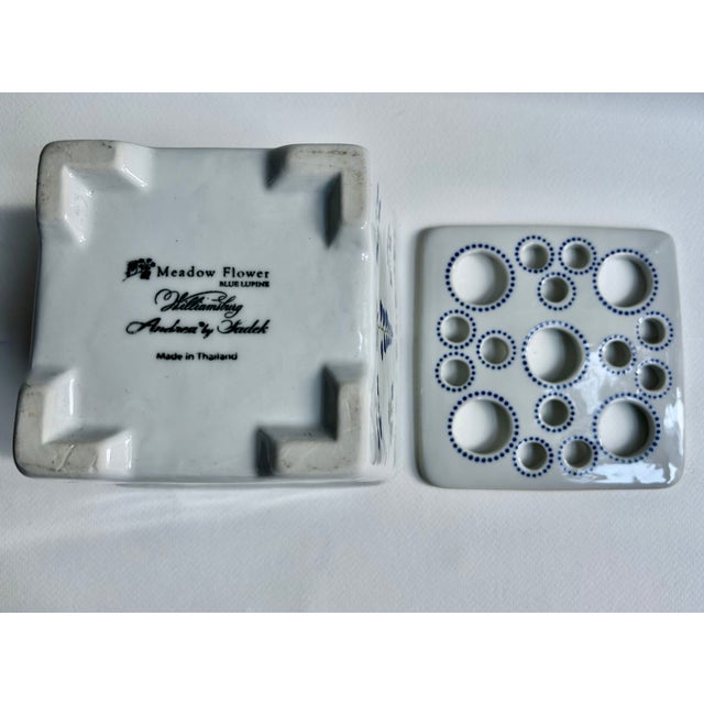 Vintage Andrea for Sadek "Blue Lupine" Porcelain Flower Brick For Sale - Image 15 of 17